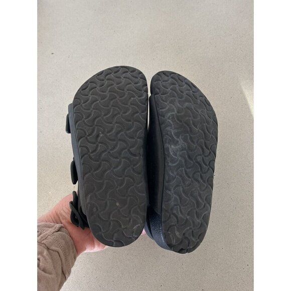 Birkenstock Arizona Essentials Kids Size 28 10 Black Rubber Straps - Picture 3 of 4